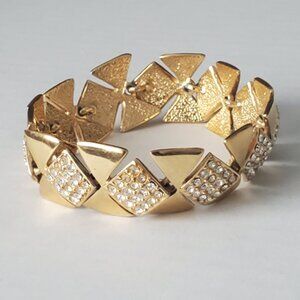 Signed FAC Fifth Avenue Collection Butler Link Clear Crystal Bracelet
